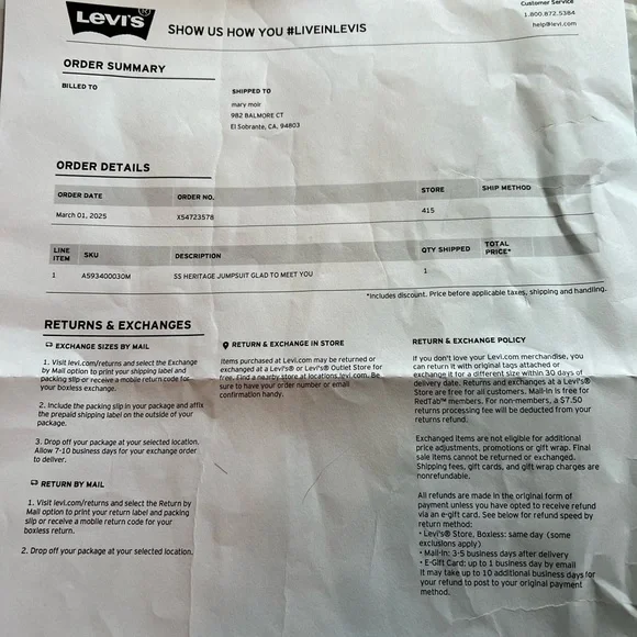 Levi's Light Blue Denim Jumpsuit NWT - Picture 10 of 10